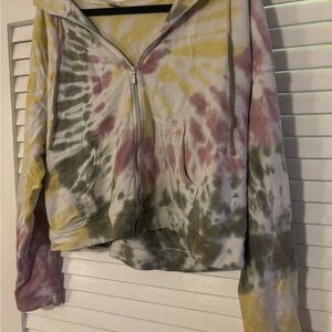 Tie-Dye Zip-Up Hoodie cropped